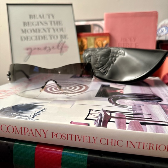 Vintage Versace Sunglasses with Medusa Head Logo and Swarovski Crystals - Picture 2 of 11